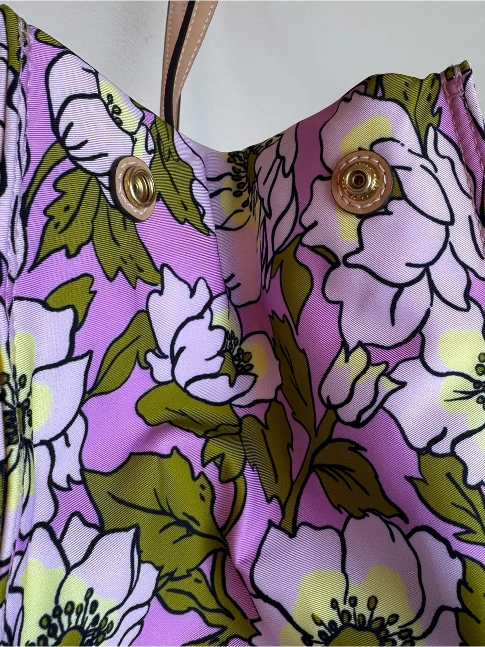 Tory Burch Ella Flower-Print Tote Bag in Aster Pink Flower